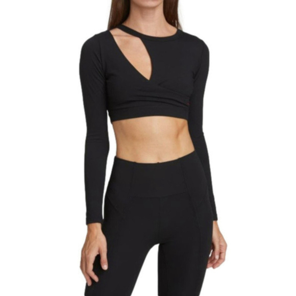 n:PHILANTHROPY Tops - N:Philanthropy Roxbury Black Cutout Long Sleeve Crop Top XS